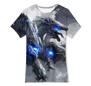 Children's Summer 3D Digital Printing Dragon Casual T-shirt