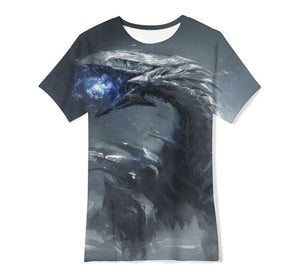 Children's Summer 3D Digital Printing Dragon Casual T-shirt