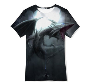 Children's Summer 3D Digital Printing Dragon Casual T-shirt