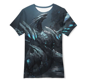 Children's Summer 3D Digital Printing Dragon Casual T-shirt